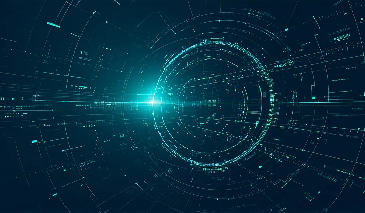 Abstract mission control interface concept showing coordinated drone fleet operation